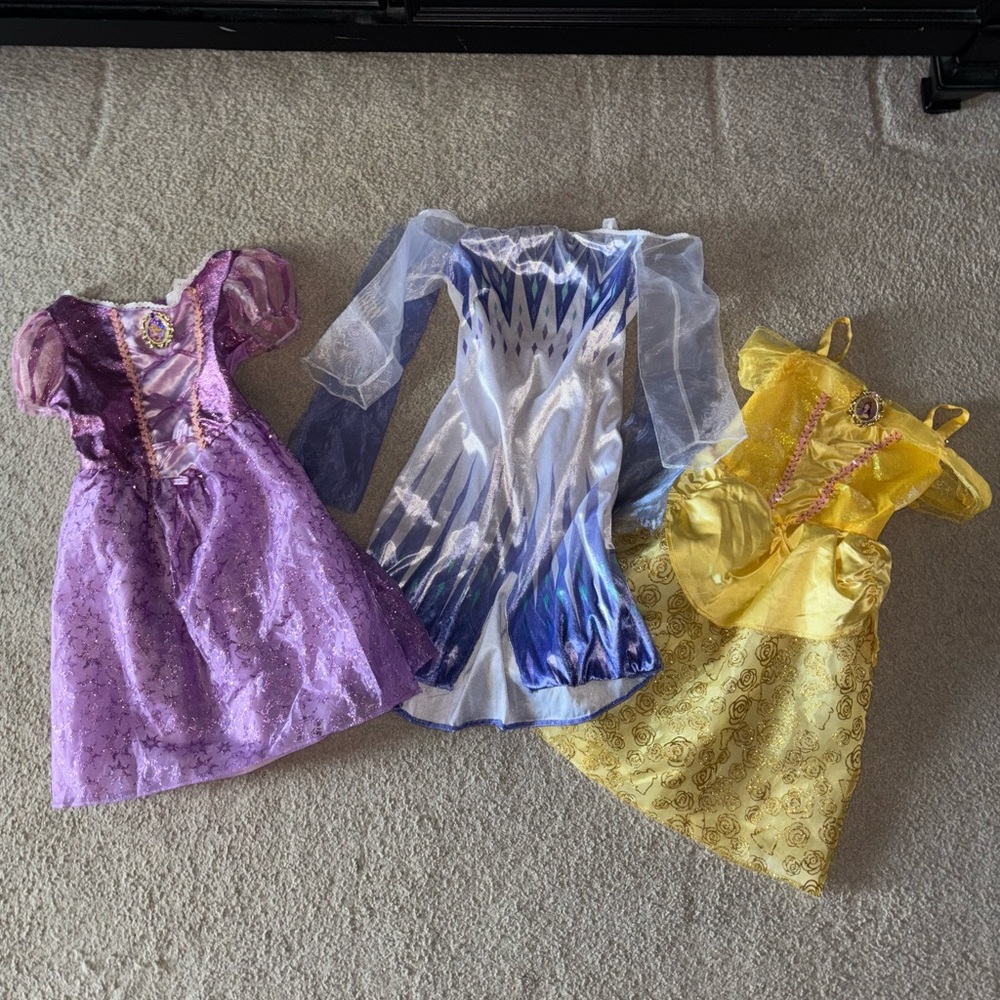 Disney Rapunzel, Elsa and Belle Costumes